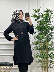 5410 SERAP KOLYELİ TAKIM K25 SİYAH - Thumbnail