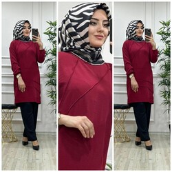 AZZE BUTİK - 5420 ÖZLEM ÇİMALI TAKIM K25 BORDO