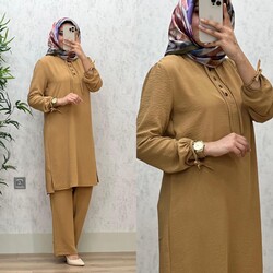 AZZE BUTİK - 5610 ARZU TAKIM K80 CAMEL
