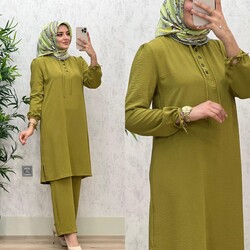 AZZE BUTİK - 5610 ARZU TAKIM K80 YAG YEŞİLİ