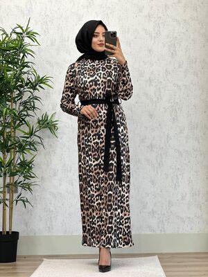 6240 İREM LEOPAR ELBİSE K75