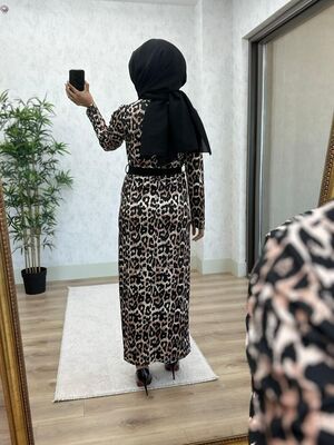 6240 İREM LEOPAR ELBİSE K75