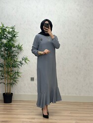 6280 YILDIZ ELBİSE K75 GRİ - Thumbnail