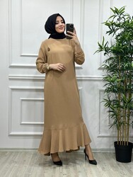 AZZE BUTİK - 6280 YILDIZ ELBİSE K25 LATTE