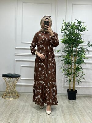 6310 ASYA ELBİSE K40 KAHVE