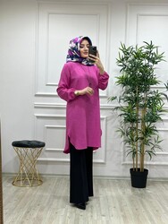 AZZE BUTİK - 8320 LAVİNYA TUNİK K25 PEMBE
