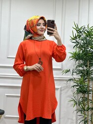 8320 LAVİNYA TUNİK K30 TURUNCU - Thumbnail