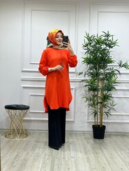 8320 LAVİNYA TUNİK K30 TURUNCU - Thumbnail