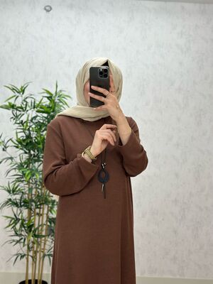 6340 DAMLA ELBİSE K75 KAHVE
