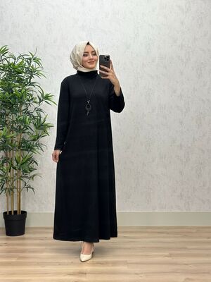6340 DAMLA ELBİSE K75 SİYAH