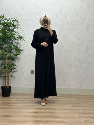 6340 DAMLA ELBİSE K75 SİYAH