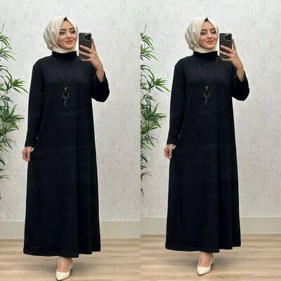 6340 DAMLA ELBİSE K75 SİYAH