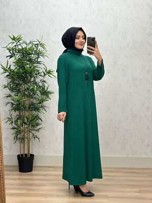 6340 DAMLA ELBİSE K75 ZÜMRÜT