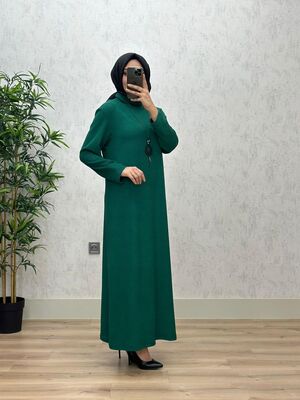 6340 DAMLA ELBİSE K75 ZÜMRÜT