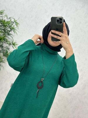 6340 DAMLA ELBİSE K75 ZÜMRÜT