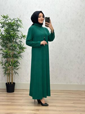 6340 DAMLA ELBİSE K75 ZÜMRÜT
