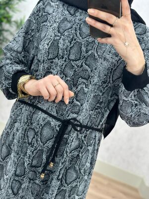 6380 GÜLŞEN ELBİSE K80 GRİ