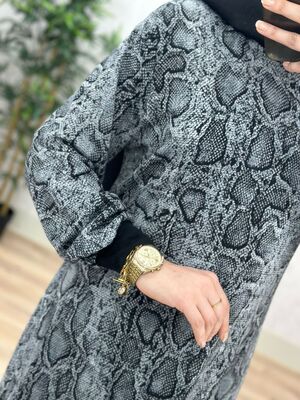 6380 GÜLŞEN ELBİSE K80 GRİ