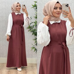 AZZE BUTİK - 6420 TUĞÇE ELBİSE K85 GÜL
