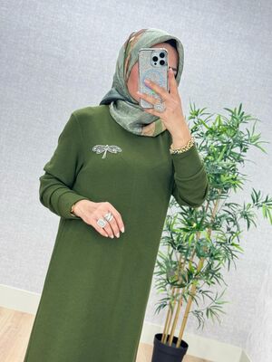 6450 KELEBEK ELBİSE K70 HAKİ