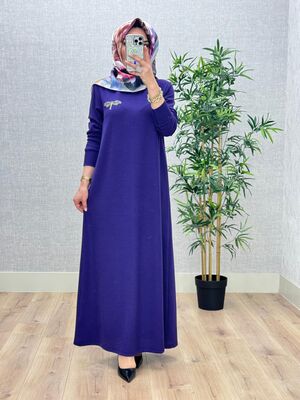 6450 KELEBEK ELBİSE K70 MOR