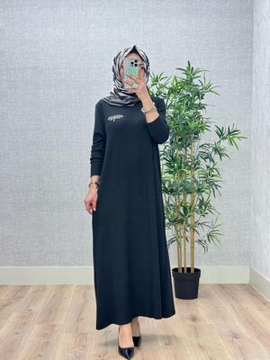 6450 KELEBEK ELBİSE K70 SİYAH