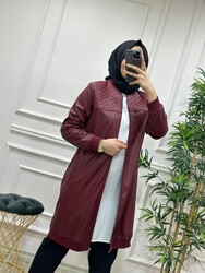 AZZE BUTİK - 7002 BORDO DERI CEKET K50