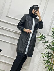 AZZE BUTİK - 7002 SIYAH DERİ CEKET K100