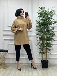 AZZE BUTİK - 7180 BAHAR PANCO K20 CAMEL