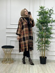 AZZE BUTİK - 7350 ELİF PANÇO K50 TABA