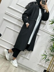 AZZE BUTİK - 7380 SEÇİL PARKA K60 SİYAH