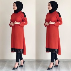 AZZE BUTİK - 8006 PAYETLİ AEROBİN TUNIK K10 KIREMIT