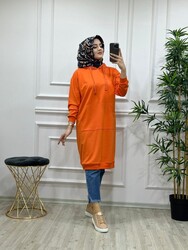 AZZE BUTİK - 8210 KANGURU TUNIK K30 TURUNCU