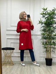 AZZE BUTİK - 8240 YAĞMUR TUNİK K25 KIRMIZI