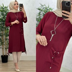 AZZE BUTİK - 8260 KELEBEK TUNİK K50 BORDO