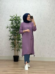 8260 KELEBEK TUNİK K50 LİLA - Thumbnail