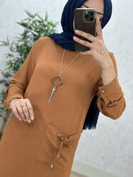 8260 KELEBEK TUNİK K50 TABA - Thumbnail