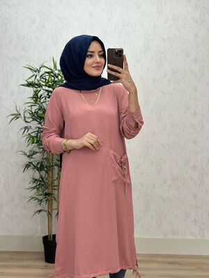 8260 KELEBEK TUNİK K50 GÜL KURUSU