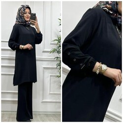 AZZE BUTİK - 8310 BEYZA KOL TOKALI TUNIK K20 SİYAH