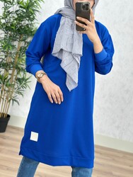 8390 PERİ ARMALI TUNİK K25 SAKS - Thumbnail