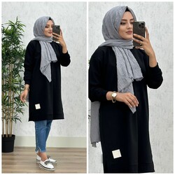 AZZE BUTİK - 8390 PERİ ARMALI TUNİK K40 SİYAH