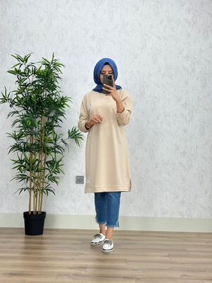 8390 PERİ ARMALI TUNİK K40 TAŞ