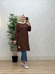 8420 MEVA TUNİK K35 KOYU KAHVE - Thumbnail