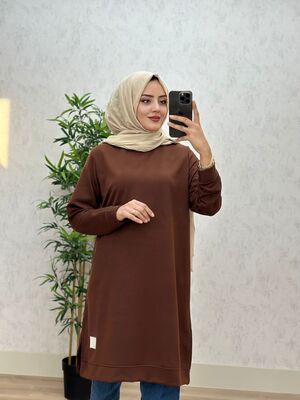8420 MEVA TUNİK K35 KOYU KAHVE