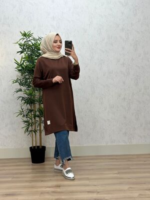 8420 MEVA TUNİK K35 KOYU KAHVE