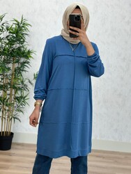 AZZE BUTİK - 8430 MANOLYA TUNİK K50 İNDİGO