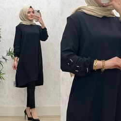 AZZE BUTİK - 8500 DESTAN TUNİK K50 SİYAH