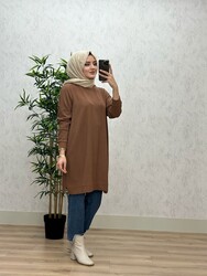 8460 ECE TUNİK K40 ACIK KAHVE - Thumbnail
