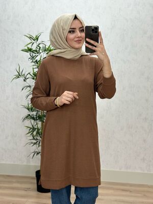 8460 ECE TUNİK K40 ACIK KAHVE