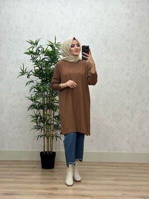 8460 ECE TUNİK K40 ACIK KAHVE